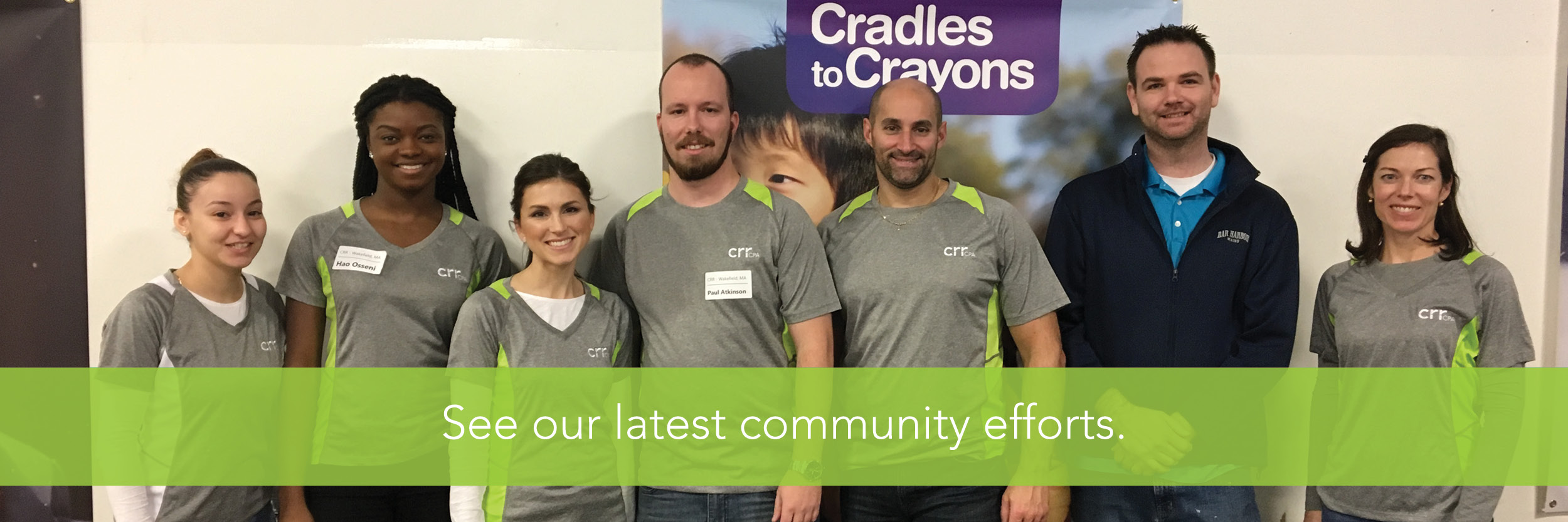 Team photo with caption: See our latest community efforts